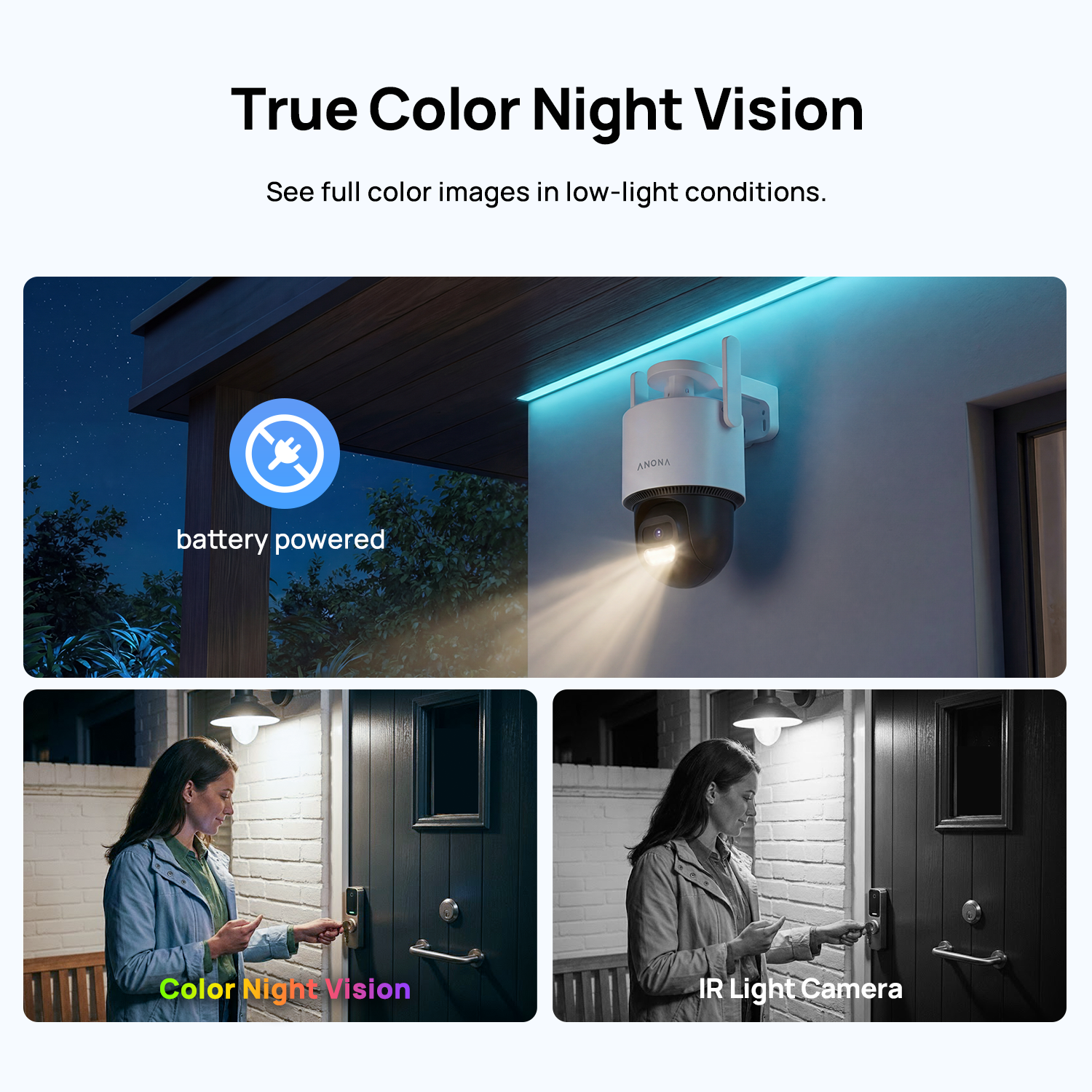 Full-color night vision helps the Anona Orbis capture clearer and more detailed footage after dark.