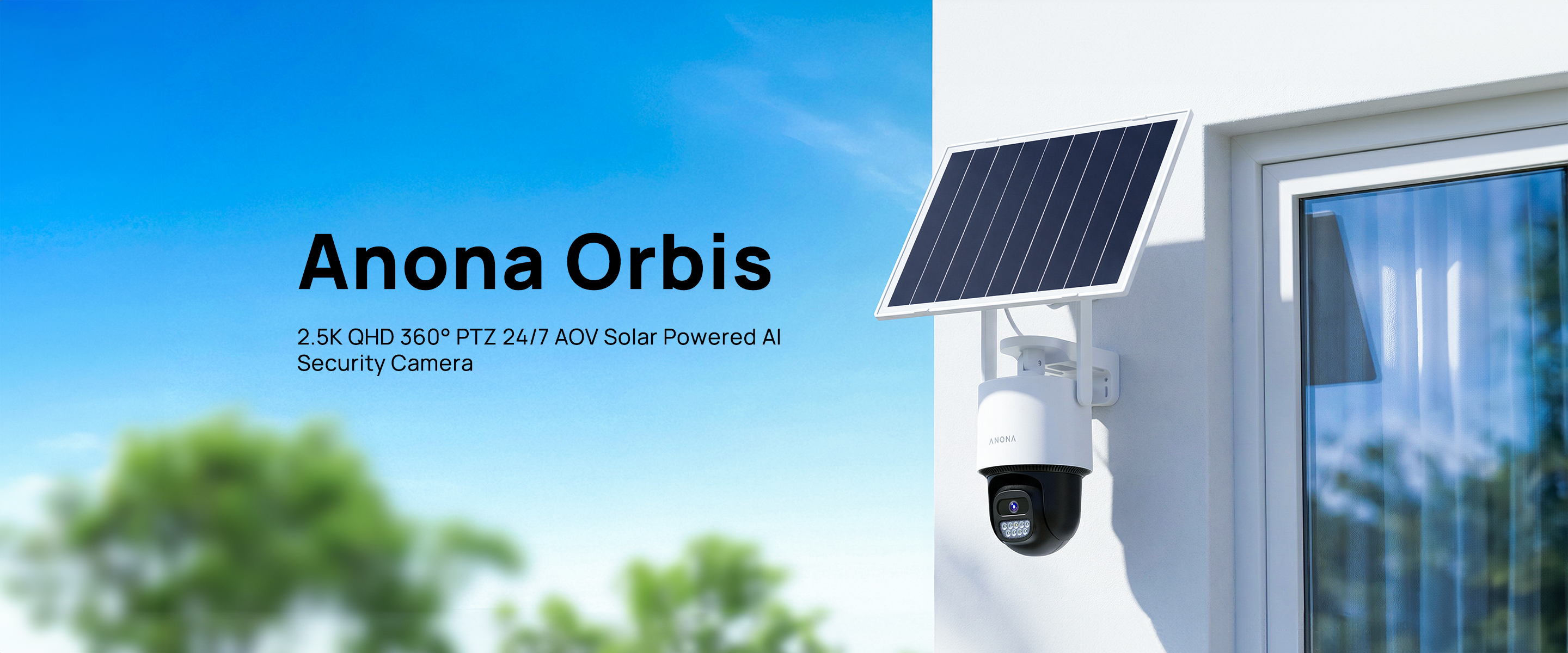 Anona Orbis combines 2.5k 4MP HD, solar power, local storage, and 360° coverage to help protect larger outdoor spaces with fewer blind spots.