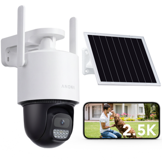2.5K 4MP Solar PTZ Security Camera with Auto Tracking & Local Storage