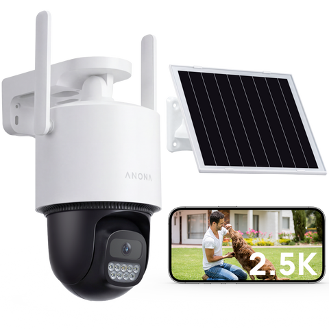 2.5K 4MP Solar PTZ Security Camera with Auto Tracking & Local Storage