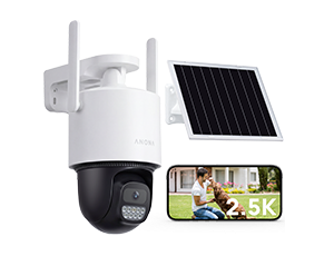 2.5K 4MP Solar PTZ Security Camera with Auto Tracking & Local Storage