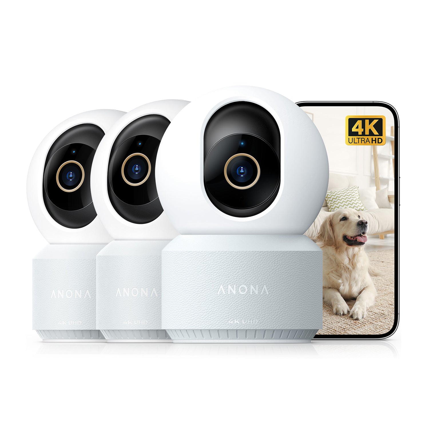 Anona Pano - 4K UHD 360° Pan Tilt Dual-Band Wi-Fi 6 Indoor AI Security Camera