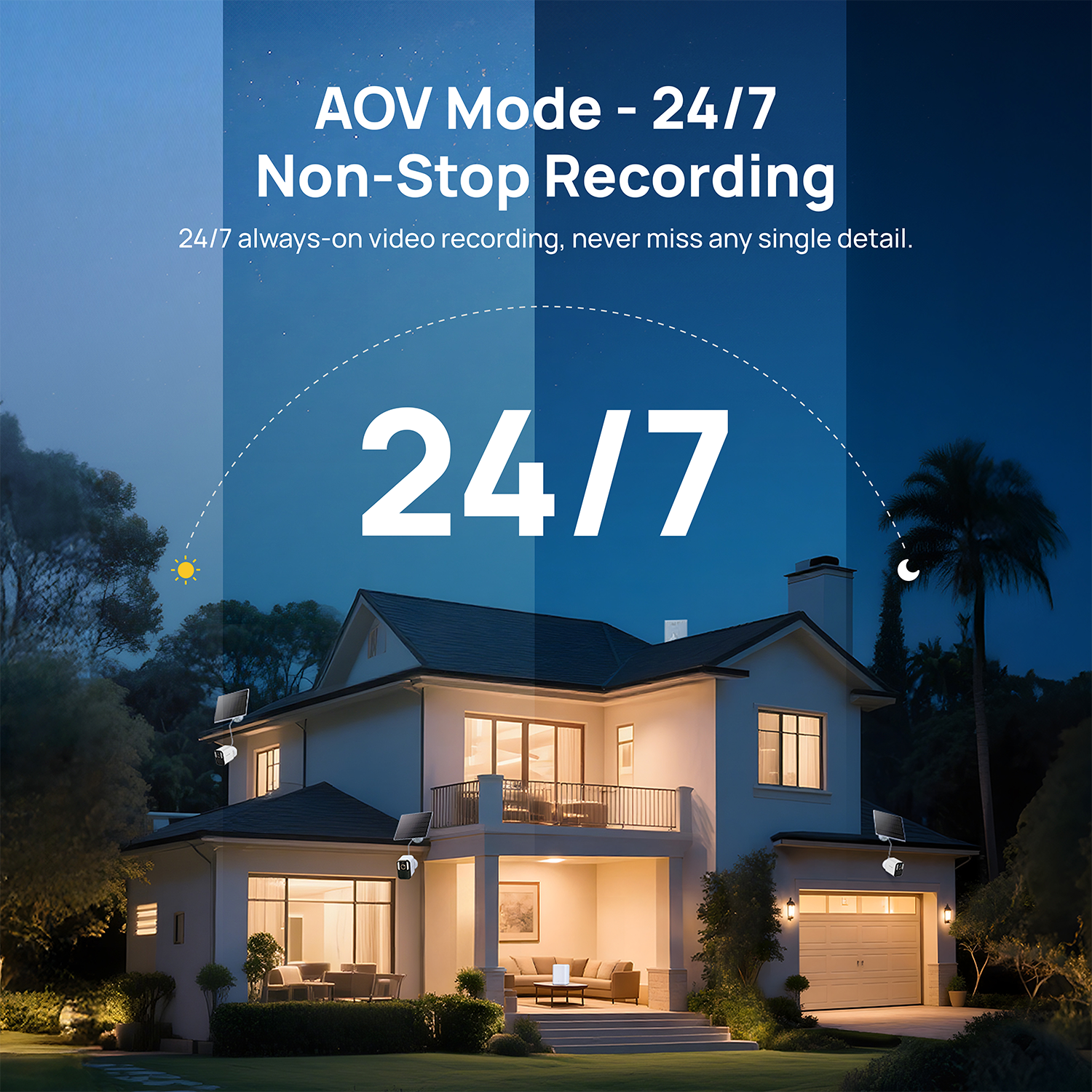 Anona Aurora + SmartBase Kit | 4K UHD 24/7 AOV Solar Outdoor AI-powered Camera Security System