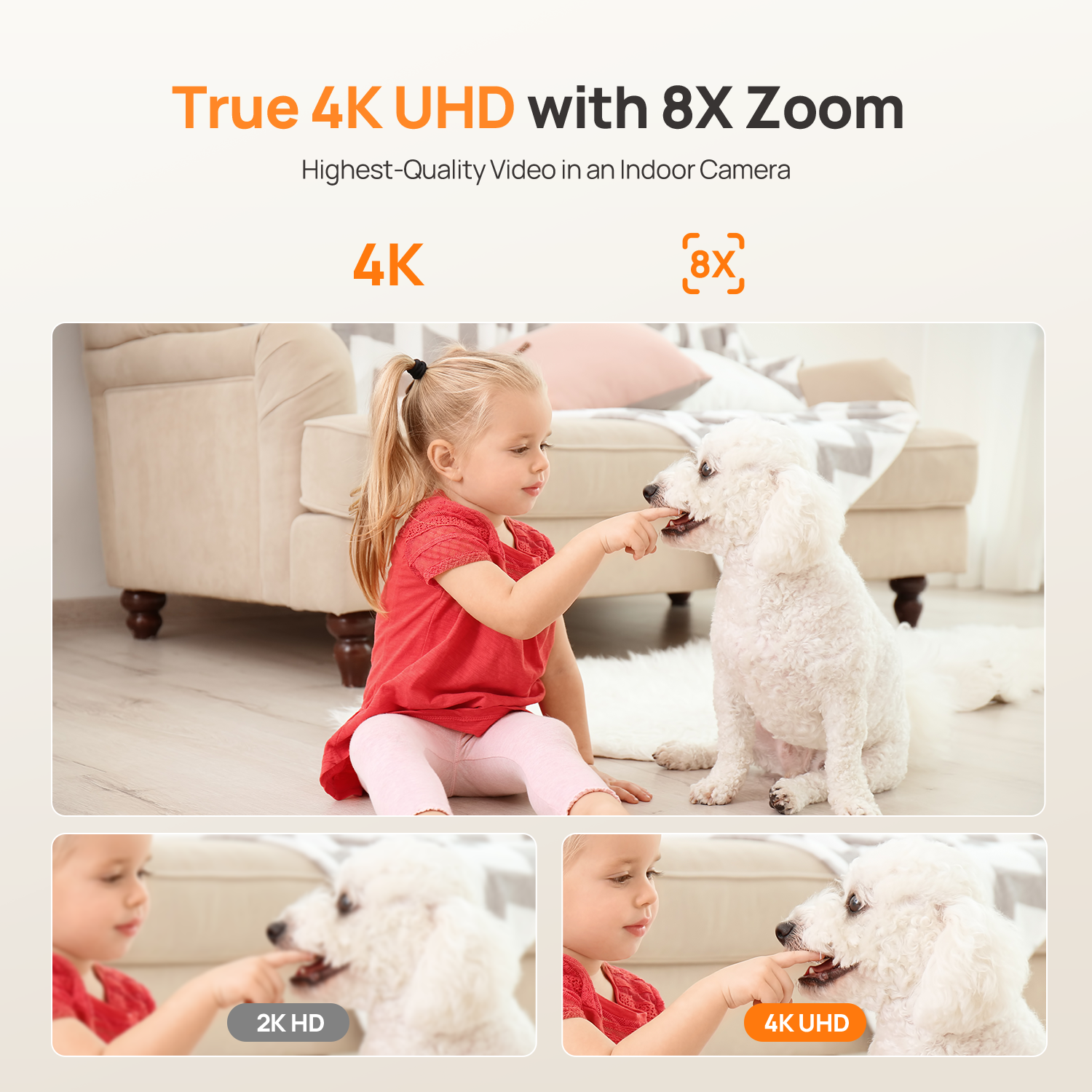 Anona Pano - 4K UHD 360° Pan Tilt Dual-Band Wi-Fi 6 Indoor AI Security Camera