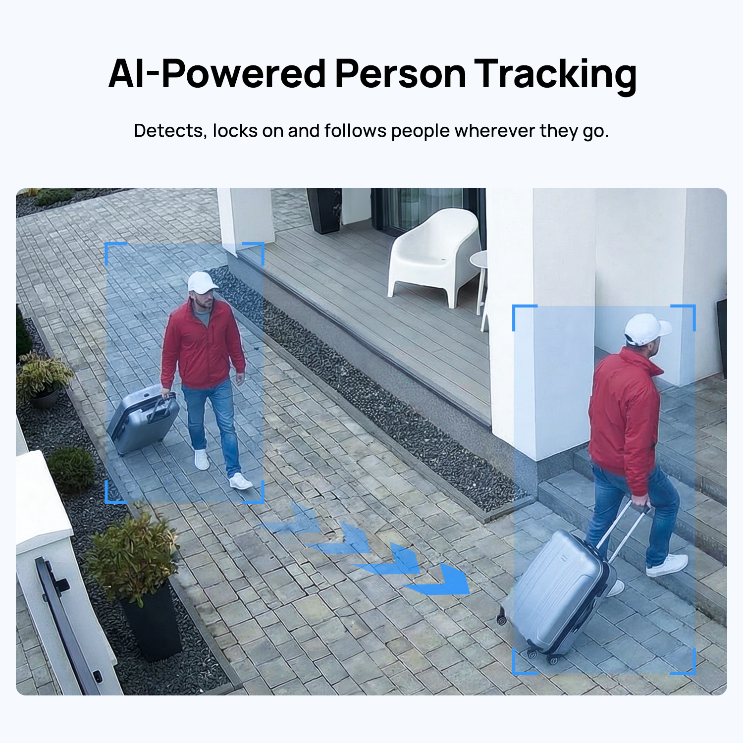 Anona Orbis PTZ security camera uses AI-powered human detection to deliver more accurate alerts when people are detected nearby.