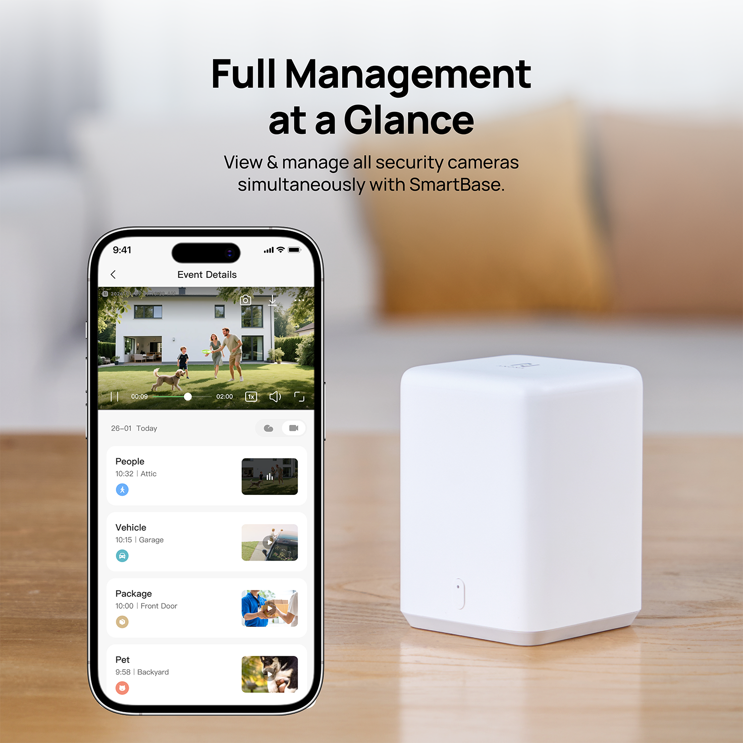 Anona Aurora + SmartBase Kit | 4K UHD 24/7 AOV Solar Outdoor AI-powered Camera Security System