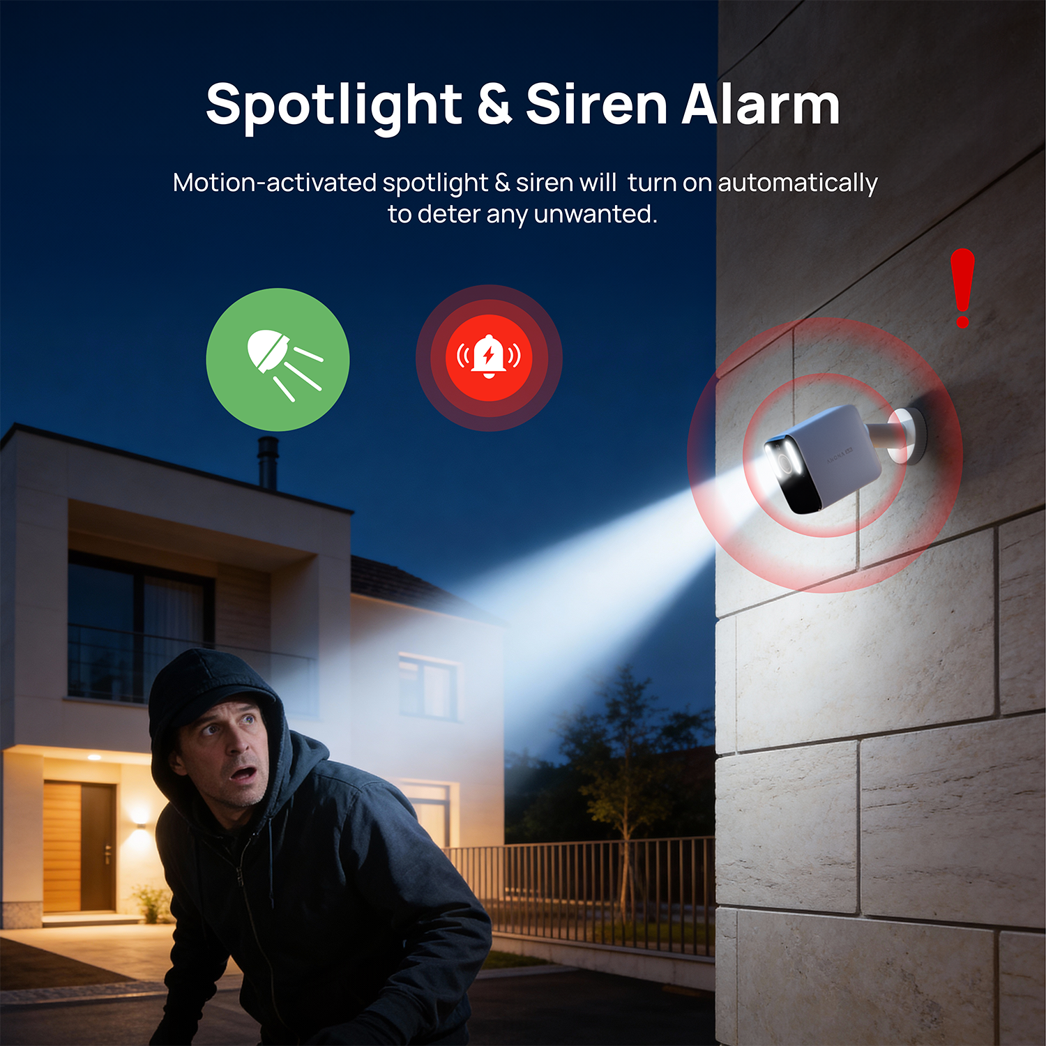 Anona Aurora + SmartBase Kit | 4K UHD 24/7 AOV Solar Outdoor AI-powered Camera Security System